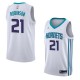 White2 Bernard Robinson Hornets #21 Twill Basketball Jersey FREE SHIPPING