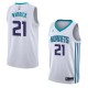 White2 Hakim Warrick Hornets #21 Twill Basketball Jersey FREE SHIPPING