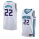 White2 Brian Roberts Hornets #22 Twill Basketball Jersey FREE SHIPPING