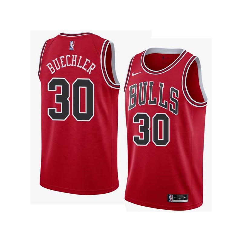 Red Jud Buechler Twill Basketball Jersey -Bulls #30 Buechler Twill Jerseys, FREE SHIPPING
