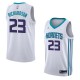 White2 Jason Richardson Hornets #23 Twill Basketball Jersey FREE SHIPPING