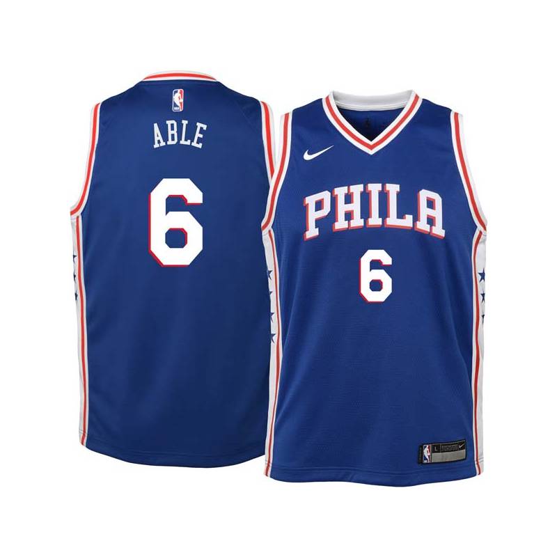 Blue Forest Able Twill Basketball Jersey -76ers #6 Able Twill Jerseys, FREE SHIPPING