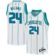 White Micheal Williams Hornets #24 Twill Basketball Jersey FREE SHIPPING