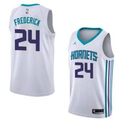 Teal2 Anthony Frederick Hornets #24 Twill Basketball Jersey FREE SHIPPING