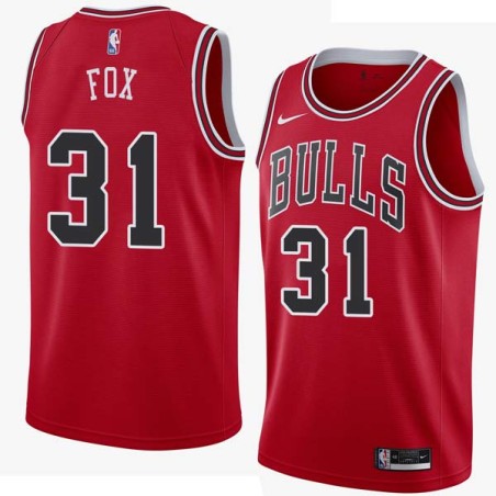 Red Jim Fox Twill Basketball Jersey -Bulls #31 Fox Twill Jerseys, FREE SHIPPING