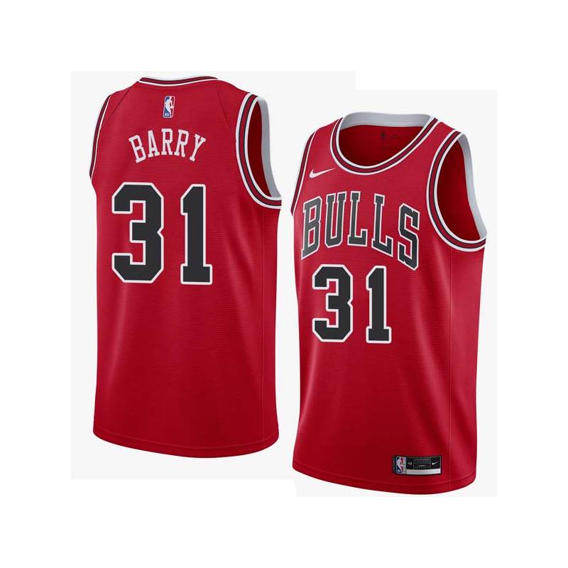 Red Brent Barry Twill Basketball Jersey -Bulls #31 Barry Twill Jerseys, FREE SHIPPING