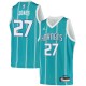 Teal2 Dwayne Jones Hornets #27 Twill Basketball Jersey FREE SHIPPING