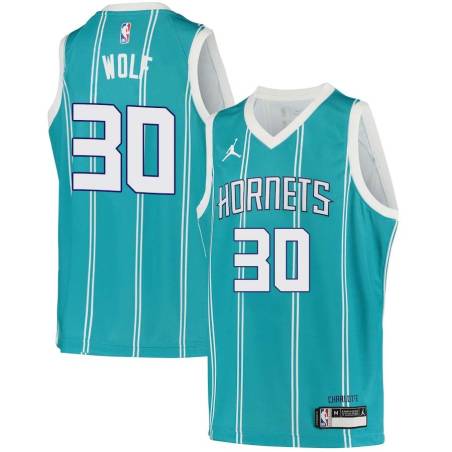 Teal2 Joe Wolf Hornets #30 Twill Basketball Jersey FREE SHIPPING