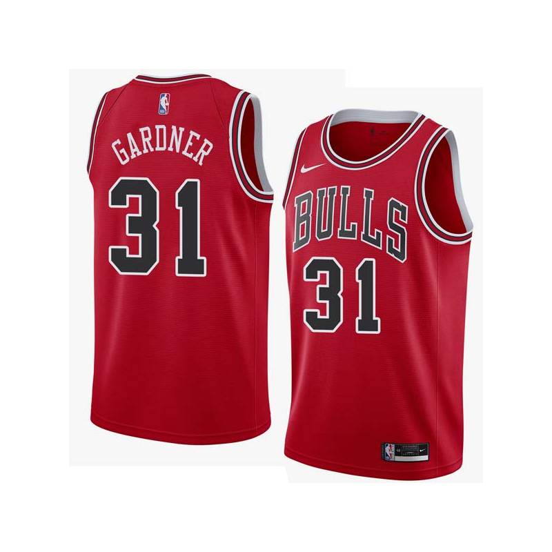 Red Thomas Gardner Twill Basketball Jersey -Bulls #31 Gardner Twill Jerseys, FREE SHIPPING