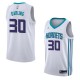 White2 Nate Darling Hornets #30 Twill Basketball Jersey FREE SHIPPING