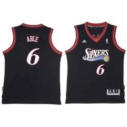 Black Throwback Forest Able Twill Basketball Jersey -76ers #6 Able Twill Jerseys, FREE SHIPPING