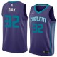 Dark_Purple Boris Diaw Hornets #32 Twill Basketball Jersey FREE SHIPPING