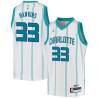 White Hersey Hawkins Hornets #33 Twill Basketball Jersey FREE SHIPPING