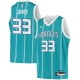 Teal2 Jumaine Jones Hornets #33 Twill Basketball Jersey FREE SHIPPING