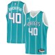 Teal2 Frank Brickowski Hornets #40 Twill Basketball Jersey FREE SHIPPING