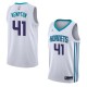 White2 Tim Kempton Hornets #41 Twill Basketball Jersey FREE SHIPPING