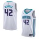 White2 Michael McDonald Hornets #42 Twill Basketball Jersey FREE SHIPPING