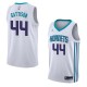 White2 Kenny Gattison Hornets #44 Twill Basketball Jersey FREE SHIPPING