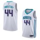 White2 Sean Singletary Hornets #44 Twill Basketball Jersey FREE SHIPPING