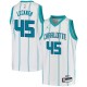 White Eric Leckner Hornets #45 Twill Basketball Jersey FREE SHIPPING