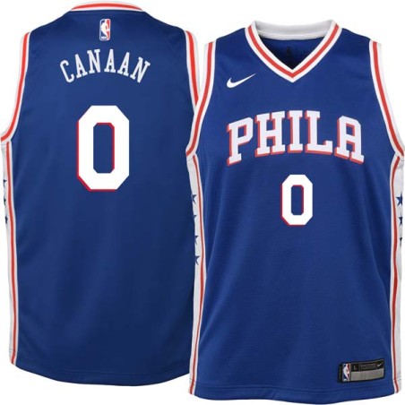 Blue Isaiah Canaan Twill Basketball Jersey -76ers #0 Canaan Twill Jerseys, FREE SHIPPING