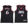 Black Throwback Larry Costello Twill Basketball Jersey -76ers #6 Costello Twill Jerseys, FREE SHIPPING