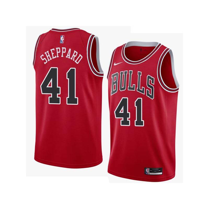 Steve Sheppard Twill Basketball Jersey -Bulls #41 Sheppard Twill Jerseys, FREE SHIPPING