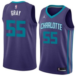 Dark_Purple Stuart Gray Hornets #55 Twill Basketball Jersey FREE SHIPPING
