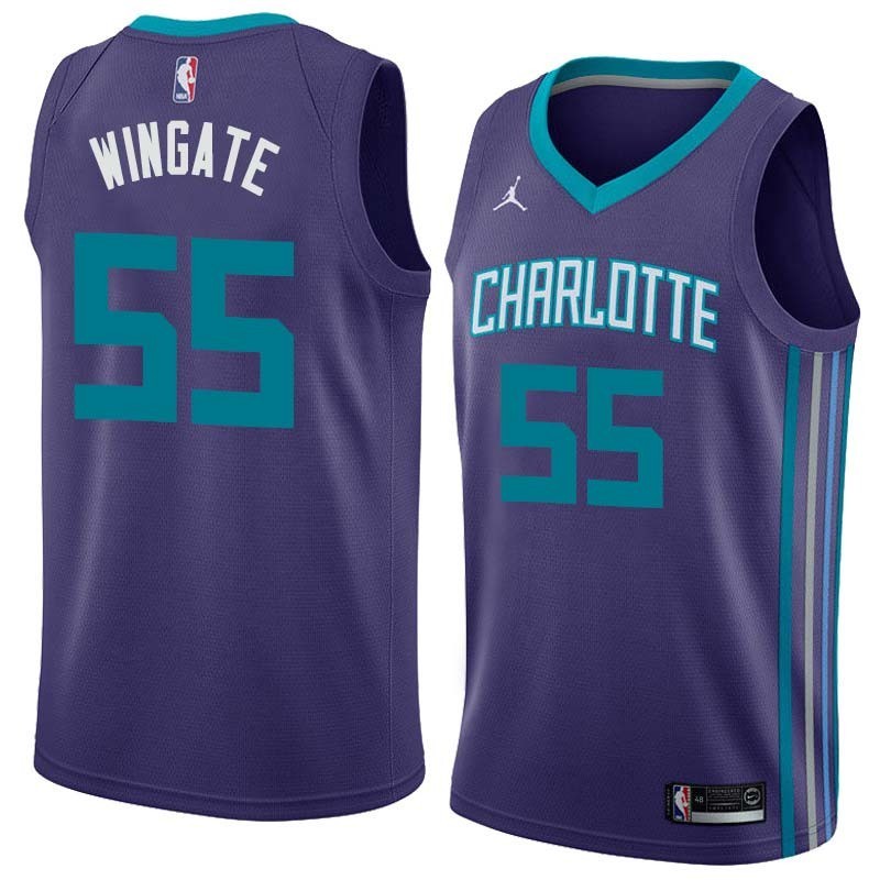Dark_Purple David Wingate Hornets #55 Twill Basketball Jersey FREE SHIPPING