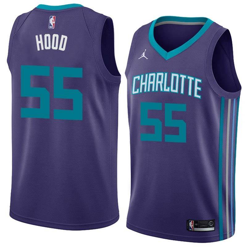Dark_Purple Derek Hood Hornets #55 Twill Basketball Jersey FREE SHIPPING