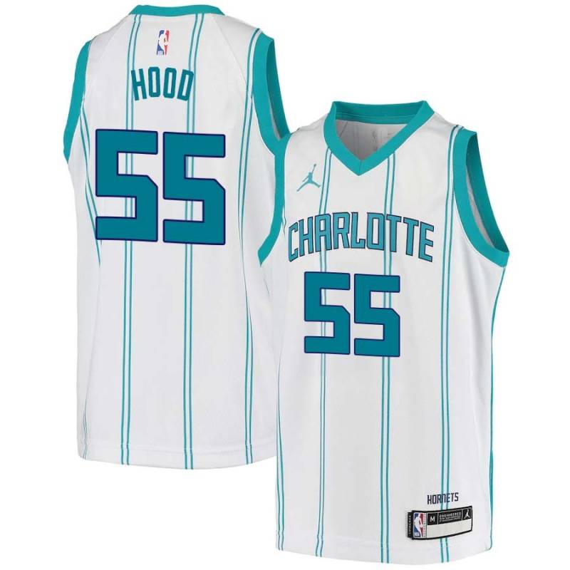 White Derek Hood Hornets #55 Twill Basketball Jersey FREE SHIPPING