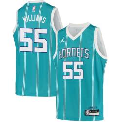 Teal2 Eric Williams Hornets #55 Twill Basketball Jersey FREE SHIPPING