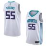 White2 Reggie Williams Hornets #55 Twill Basketball Jersey FREE SHIPPING