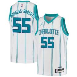 White Chris Douglas-Roberts Hornets #55 Twill Basketball Jersey FREE SHIPPING