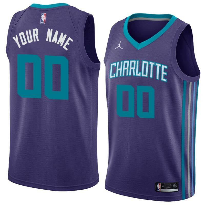 Dark_Purple Customized Charlotte Hornets Twill Basketball Jersey FREE SHIPPING