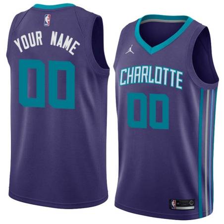 Dark_Purple Customized Charlotte Hornets Twill Basketball Jersey FREE SHIPPING