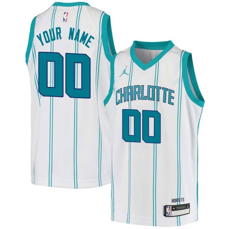 White Customized Charlotte Hornets Twill Basketball Jersey FREE SHIPPING