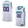 White2 Customized Charlotte Hornets Twill Basketball Jersey FREE SHIPPING
