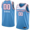 19_20_Light_Blue Greg Ostertag Kings #00 Twill Basketball Jersey FREE SHIPPING