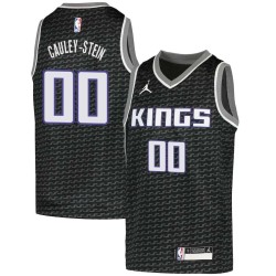 Black Willie Cauley-Stein Kings #00 Twill Basketball Jersey FREE SHIPPING