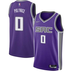 21-22_Purple_Diamond Olden Polynice Kings #0 Twill Basketball Jersey FREE SHIPPING