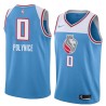 18-19_Light_Blue Olden Polynice Kings #0 Twill Basketball Jersey FREE SHIPPING