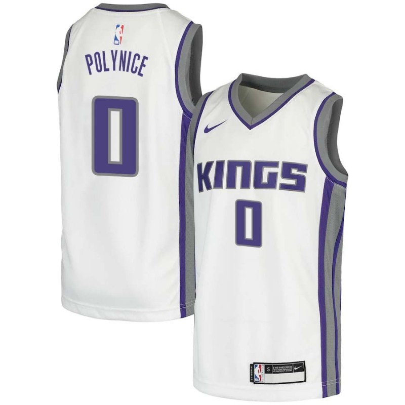 White Olden Polynice Kings #0 Twill Basketball Jersey FREE SHIPPING