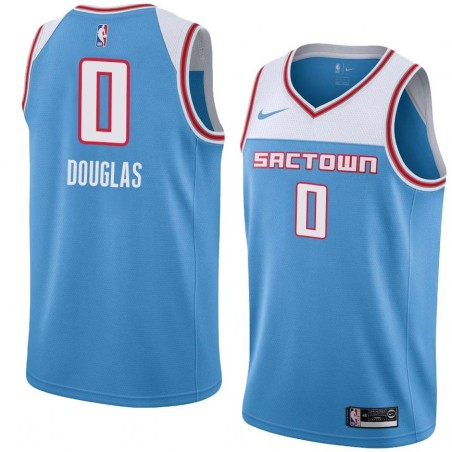 19_20_Light_Blue Toney Douglas Kings #0 Twill Basketball Jersey FREE SHIPPING