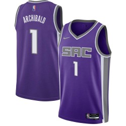 21-22_Purple_Diamond Tiny Archibald Kings #1 Twill Basketball Jersey FREE SHIPPING