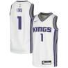 White Phil Ford Kings #1 Twill Basketball Jersey FREE SHIPPING