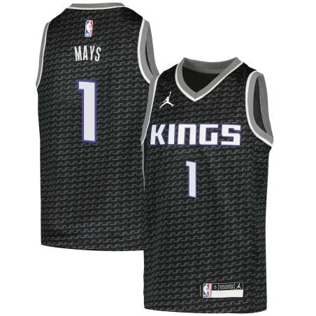 Black Travis Mays Kings #1 Twill Basketball Jersey FREE SHIPPING