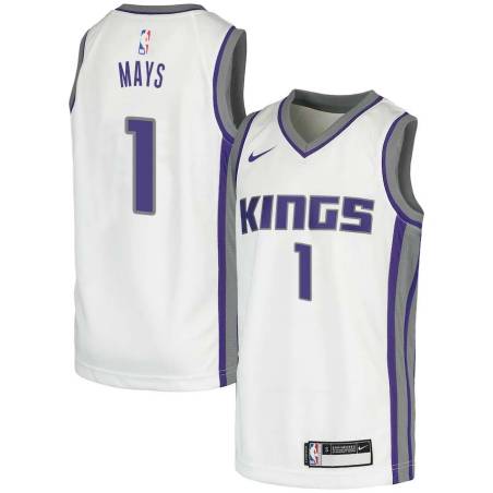 White Travis Mays Kings #1 Twill Basketball Jersey FREE SHIPPING