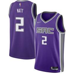 21-22_Purple_Diamond Kenny Natt Kings #2 Twill Basketball Jersey FREE SHIPPING