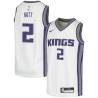 White Kenny Natt Kings #2 Twill Basketball Jersey FREE SHIPPING